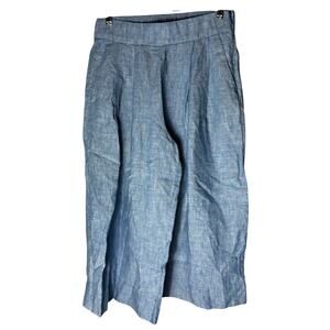 Gap Blue Chambray High Rise Linen Culottes Pants Size 4